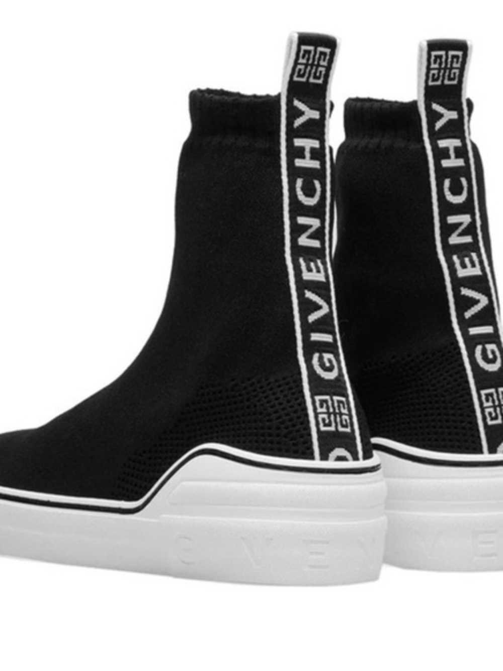 Givenchy Black Knit Sock Sneakers with White Platform